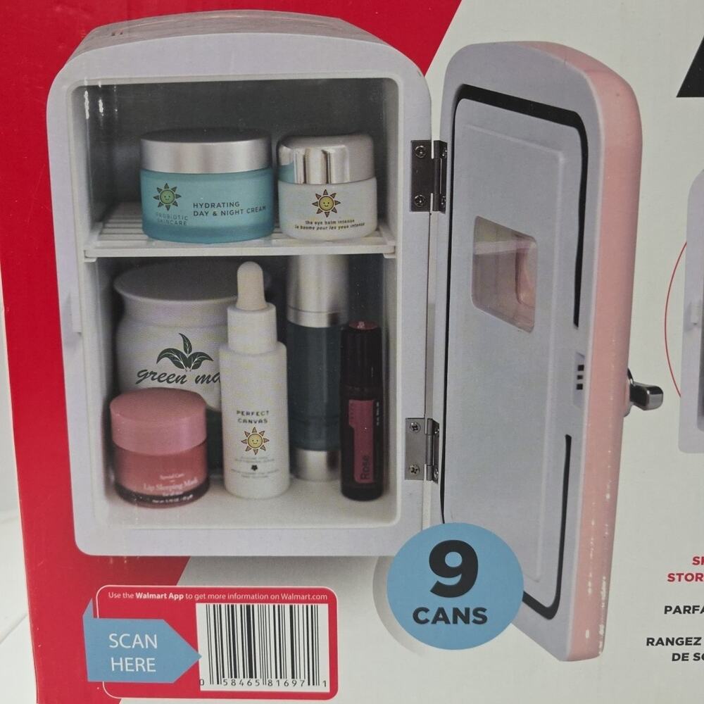 Frigidaire 5 Liter Mini Personal Fridge Refrigerator Pink Skincare 9 Can Snacks - Picture 3 of 8